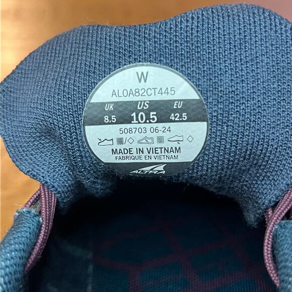 Altra Smartwool Colab WOMEN'S ESCALANTE 4 SW Size 10.5 Navy Purple Wide Toe Box - Picture 7 of 8
